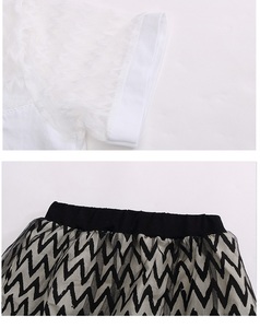 Vêtements pour enfants coréens en gros, ensemble robe et t-shirt en coton imprimé avec lettres pour bébé fille - Product Image 6