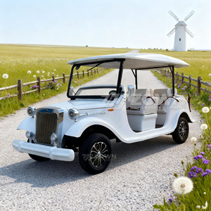 Voiture électrique vintage blanche classique, buggy rétro ancien, voiture électrique vintage classique pour adultes en vente - Product Image 5