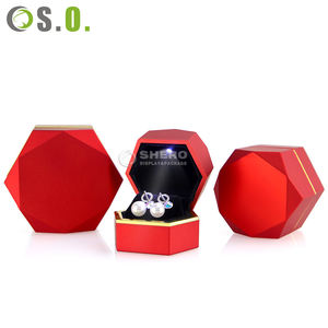 Red Custom logo Box for <b>Ring</b> Pendant Bracelet Bangle Necklace Jewellery Boxes - Product Image 1