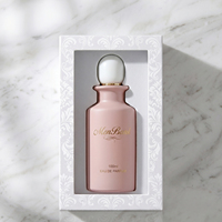 Flacon de parfum rond rose de 3,4 oz (100 ml) en verre avec emballage en boîte, vaporisateur, logo personnalisé, fabricant