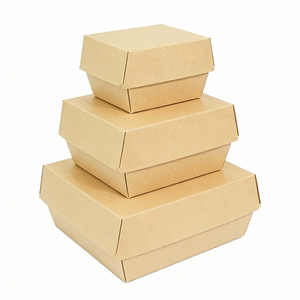 ชุดปิกนิก กล่องเบนโตะใสแบบพกพาสำหรับเด็ก ลายเบอร์เกอร์น้อย พร้อมช่องแบ่ง ป้องกันการรั่วซึม ทำจากกระดาษคราฟท์ - Product Image 4