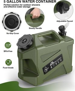 Portable Camping Shower with <b>Water</b> Jug Electric Rechargeable Camping Shower 5-Gallon Food Grade <b>Water</b> <b>Containers</b> - Product Image 4