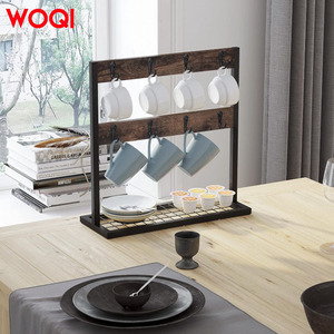 Porte-tasses à café mural moderne WOQI en bois, crochets, étagère de rangement pour la maison, la <span class=keywords><strong>cuisine</strong></span>, l'affichage, origine du Shandong - Product Image 5