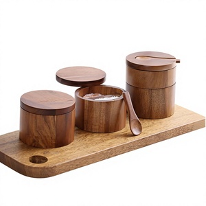 Premium Solid Wood <b>Kitchen</b> <b>Storage</b> <b>Jar</b> with Airtight Wooden Lid Decorative Wooden Canister with Lid <b>for</b> Coffee Tea Sugar - Product Image 4