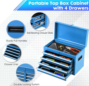 Coffre à outils roulant à 5 tiroirs avec roues, armoire à outils avec roues, armoire à outils détachable 2 en 1, doublures - Product Image 2