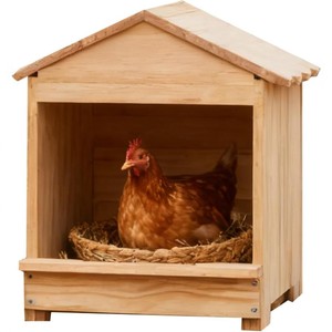 Gallinero de madera 38x32x29cm, casa de alimentación para aves de corral, nido exterior para mascotas - Product Image 2