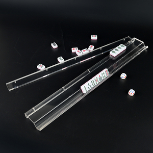 Elegante Soporte de Acrílico Transparente Personalizado para Mahjong con Empujadores, Diseño Portátil para Jugar al Mahjong Clásico - Product Image 5