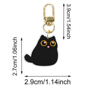 Llavero Personalizado Color y Tamaño MOQ 100 Piezas Mini Llavero Nuevo Diseño de Gato Negro de Dibujos Animados - Product Image 4