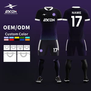 Maillot de football EXON personnalisé style campagnard édition fan, entièrement sublimé, avec logo en silicone brodé, respirant en polyester pour adultes et enfants - Product Image 1
