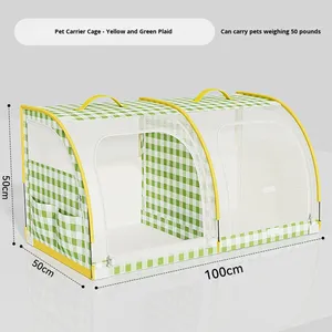 กรงสุนัขพับได้แบบพกพาติดตั้งในรถมีซิปปิดเป็นมิตรกับสิ่งแวดล้อมผ้าอ๊อกซ์ฟอร์ดจุได้15กก. - Product Image 6