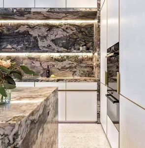 Dalle en quartzite de la route de la soie au design moderne Grande dalle d'agate pour les repas Caractéristiques extérieures pour les meubles de salle de bains muraux - Product Image 6