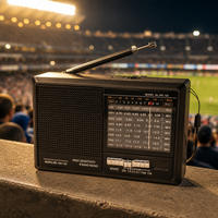 Radio de poche portable vintage OEM ODM avec logo personnalisé, 9 bandes AM FM SW, USB, TF, BT, alimentée par piles, lampe de poche d'urgence