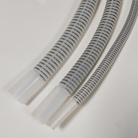 Tuyau flexible en PTFE ondulé résistant à l'aspiration avec renfort en spirale d'acier, résistance aux hautes températures, tuyau convolé en PTFE