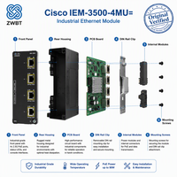 Module d'extension PoE Cisco Catalyst IEM-3500-4MU= MGig 4x 2.5G/1G/100M RJ45 90W PoE++ 4PPoE, extensible jusqu'à 15 ports au total, 20W
