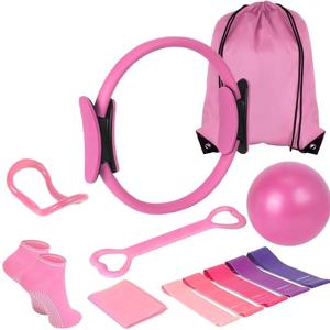 Set de Yoga y Fitness de 13 Piezas: Anillo de Ejercicio, Pelota de Yoga, Correa de Estiramiento, Material de Poliéster y Algodón - Product Image 5