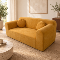 Canapé modulaire QINUO Orange 3 places, tissu texturé moderne, rembourré, écologique, pour salon, appartement, hôtel