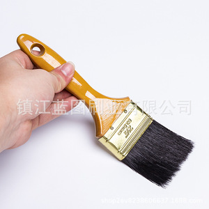 Pinceaux plats à poils de porc, manche en bois, 12-20 mm, origine Zhenjiang, pour peinture et nettoyage LT6422E - Product Image 2