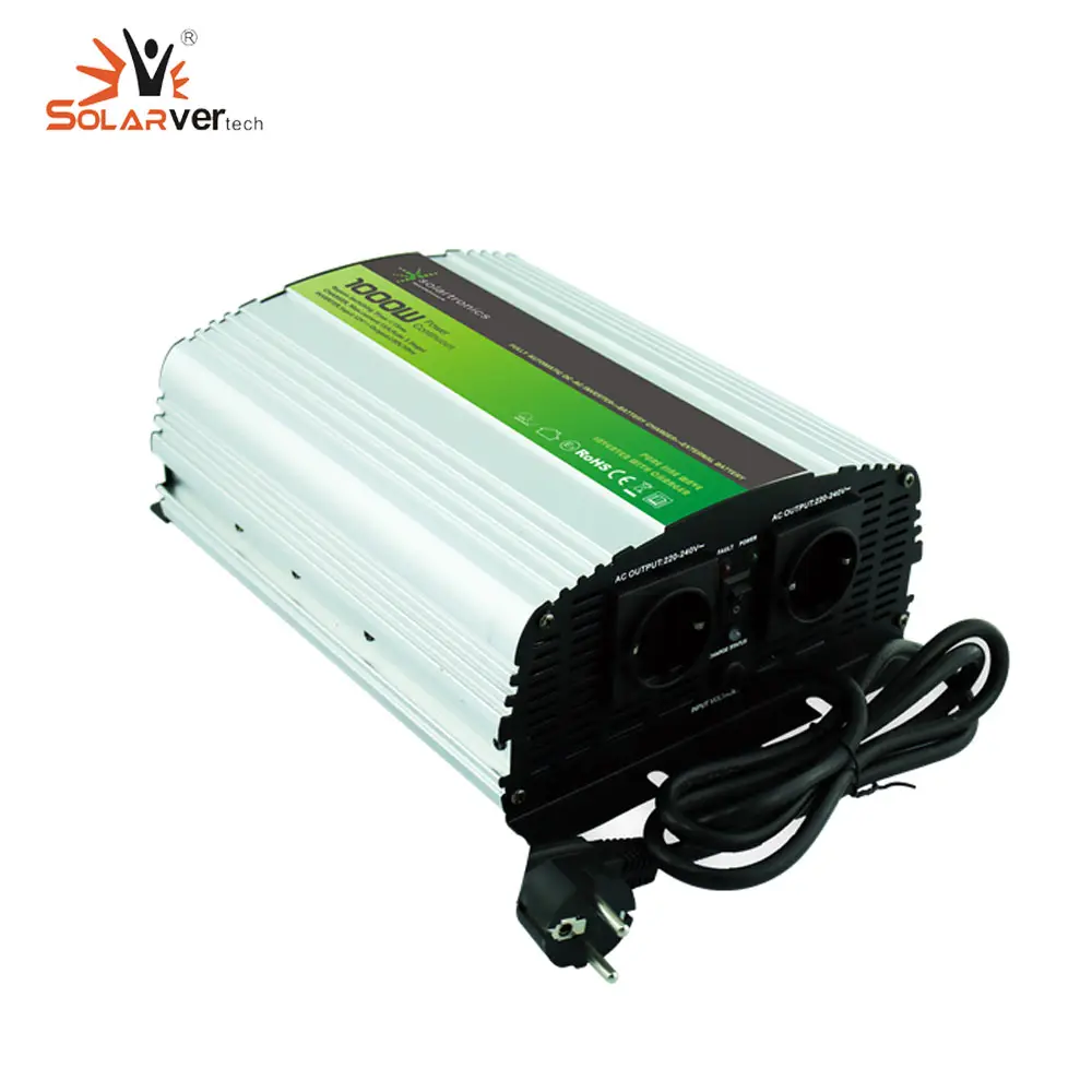 Pure Sine Wave Ups 12V 24V To 220V 1000W Power Inverter With Battery Charger