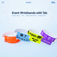 Bracelet jetable personnalisé en PVC vinyle, durable, réglable et étanche pour coupons