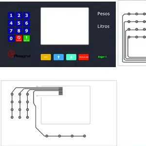 Sobreposições de interruptor de membrana personalizadas com teclado de metal em forma de cúpula e filme de botão LED 3M 467MP