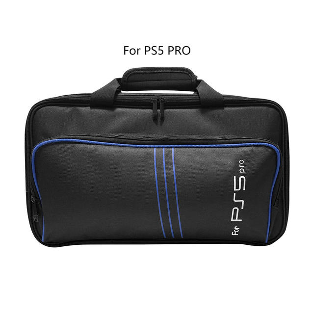 Nylon Handmade Travel Case for PS5 Pro Console Waterproof Zipper Shoulder Bag with Large Capacity Protective Design