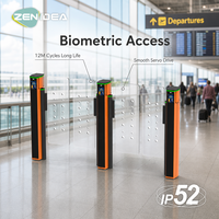 ZENIDEA SG91 Portillon rapide biométrique à reconnaissance faciale, 12 millions de cycles, longue durée de vie, étanche IP52, anti-collision