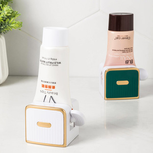 <b>Toothpaste</b> Dispenser Wall Mounted Adhesive Rectangular Green And White For Bathroom Use - Product Image 2