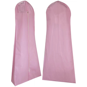 उच्च गुणवत्ता वाले कस्टम लोगो रंगीन शादी के लंबे कपड़े भंडारण धूल कवर बैग बड़े गैर बुना हुआ दुल्हन गाउन परिधान बैग - Product Image 4