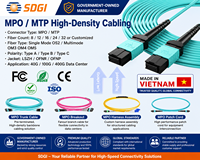 Kabel Patch Cord Fiber Optik MPO MTP Trunk 12/24/48 Core untuk Penggunaan Dalam Ruangan |   Produsen Milik Pemerintah Buatan Vietnam