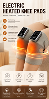 Masseur chauffant électrique sans fil pour les genoux avec vibration, appareil de thérapie rechargeable pour soulager les douleurs articulaires, pour les personnes âgées à usage domestique