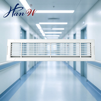 Grille de ventilation de plafond HANWEILIYUAN en alliage d'aluminium, design contemporain, lames fixes, grille conique, retour d'air, installation facile