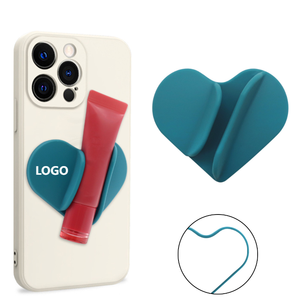 Support de brillant à lèvres en silicone en forme de cœur, adhésif pour la plupart des smartphones, étui de téléphone pour rouge à lèvres et gloss - Product Image 1