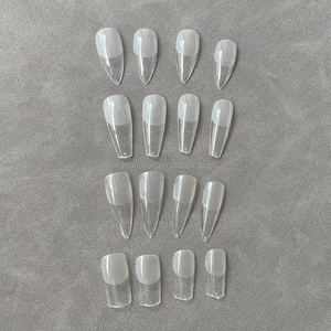 Jelly xs-stiletto esculpido en forma de almendro, conjunto largo, cobertura completa, puntas de extensión de <span class=keywords><strong>uñas</strong></span> suaves, venta al por mayor - Product Image 3