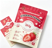 Sachet d'emballage alimentaire refermable à fenêtre transparente imprimé numériquement sur mesure, en MOPP/VMPET/PE laminé, pour bœuf séché