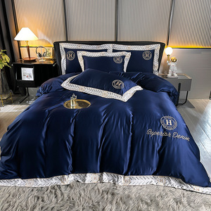 Ensemble de literie 4 pièces en microfibre de <span class=keywords><strong>soie</strong></span> lavée, linge de maison, drap et <span class=keywords><strong>taie</strong></span> d'oreiller, luxe brillant en Stock - Product Image 6