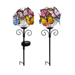 Luce Solare da Giardino a Forma di Farfalla Cangiante, LED ad Alta Potenza, Impermeabile IP44, Angolo di Illuminazione 360°, CRI 90, 1200 Lumen, Garanzia 3 Anni - Product Image 1