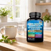 Capsules d'ashwagandha et de glycinate de magnésium avec L-théanine - Force extra 13-en-1 pour le soutien du calme, Marque privée OEM