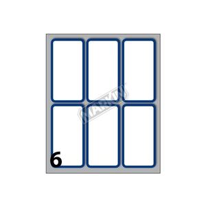 PAQUETE DE 60 ETIQUETAS BLANCAS DE 70X37MM CON BORDES AZULES - Product Image 1