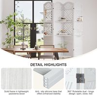 Pembatas Ruangan Kayu Lipat Modern dengan 4 Panel Desain Multifungsi Buatan Tangan Partisi Opak untuk Ruang Tamu & Kamar Tidur