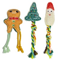 Yilin Haustier |   Natürlicher Luffa-Schwamm mit Cartoon-Weihnachtsbaum und Lebkuchenmann-Design für Katzen- und Hundezähne - Extremer Schutz & Minimalistisch