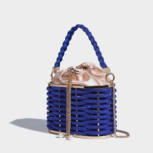 Party fashion item <b>gold</b> drawstring braided <b>bag</b> - Product Image 1