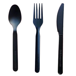 Greenworks 2021 7 inch biodegradable CPLA Sturdy plastic cutlery Kit set with eco friendly fork spoon and knife