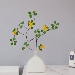 Arrangement floral en soie fait main de style européen, avec feuilles de glycine artificielles, pour remise de diplôme, hôtel, restaurant, ambiance douce - Product Image 4
