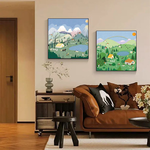 Pinturas de Paisajes Rurales al por Mayor, Cuadros Decorativos de las Cuatro Estaciones para Habitación Infantil - Product Image 1