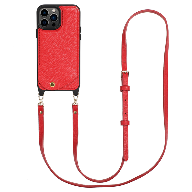 Wholesale Factory Price Crossbody Wallet Phone Case iPhone 15 17 Pro Max Detachable Zipper PU Leather Adjustable Strap