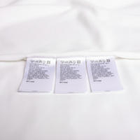 Étiquettes d'instructions personnalisées écologiques imprimées pour vêtements, en ruban blanc doux, taffetas, satin, étiquettes d'entretien et de taille pour chemises