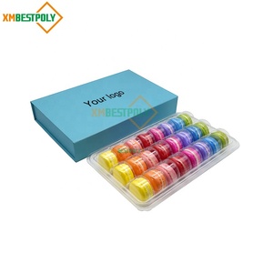 Tùy Chỉnh 24 Pcs Sang Trọng <span class=keywords><strong>Macaron</strong></span> Cứng Nhắc Các Tông Hộp Quà Tặng Với Từ Đóng Cửa Nắp Cho Món Tráng Miệng Giấy Bao Bì Hộp - Product Image 4