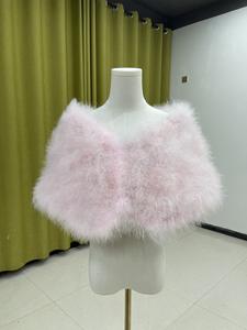 Chal de Novia para Mujer, Abrigo de Invierno con Peluche, Capa, Bufanda, Chal de Plumas Esponjosas, Estola para <span class=keywords><strong>Fiesta</strong></span>, Capa de Novia - Product Image 3