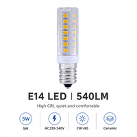 Ampoule LED résidentielle en céramique E14 à économie d'énergie, 45 LED, sans scintillement, pilote IC, Ra>80, 5W, 540LM, AC220-240V