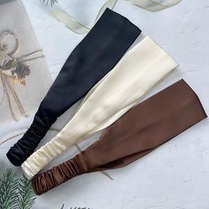 महिलाओं के 8 सेमी ठोस रंग लोचदार खेल कपड़े रेशम साटन हेयरबैंड सरल शैली योग सौंदर्य हेडबैंड उपहार - Product Image 5